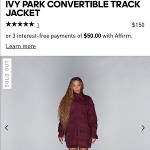 NWT ADIDAS x IVY PARK Convertible Track Jacket